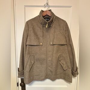 XL wool blend jacket with detachable hood